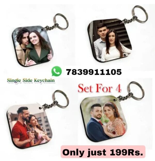 4 set Photo Keychain