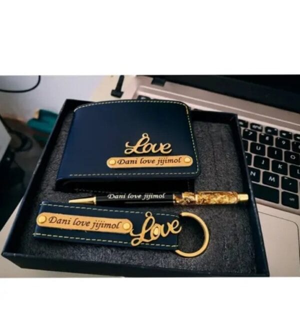 Primium Name wallet, Name keychain & Name Pen