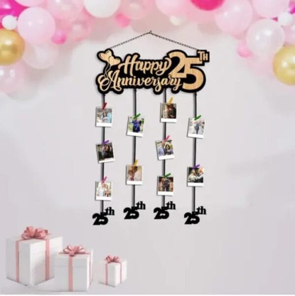 25th anniversary Hanging wood Photo Frame College