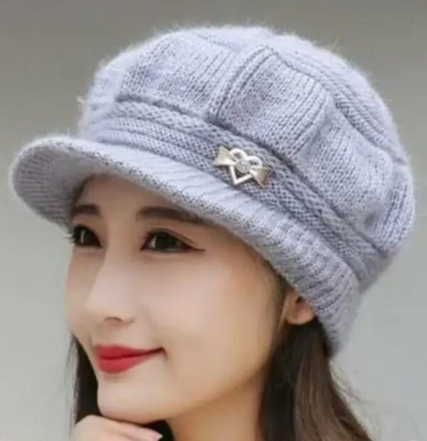 girls & womens stylish woolen hat cap (pack of 1) color depends on availability(GREY)