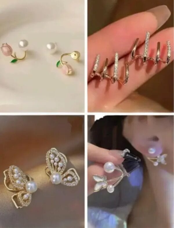 Combo of 4 Elegant and trendy Korean Earrings for Women and Girls