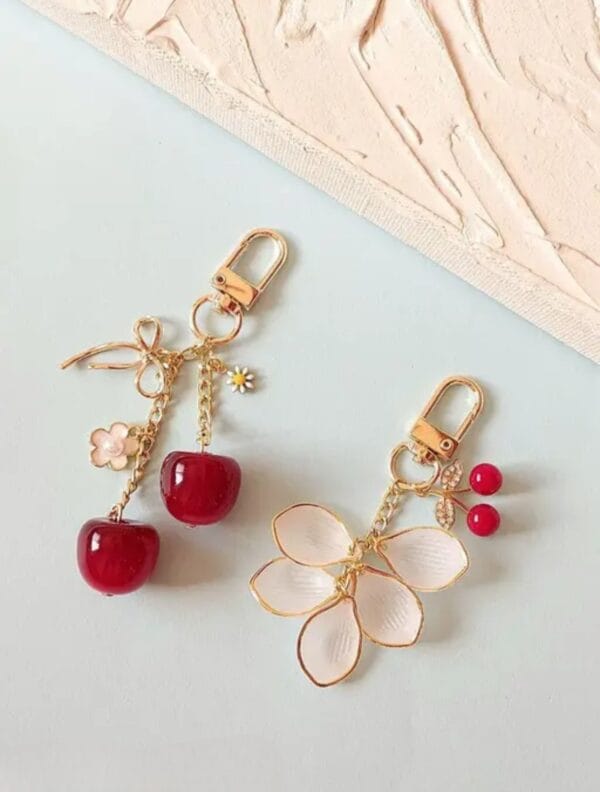 Cherry keychain/fruit charms/bff gifts