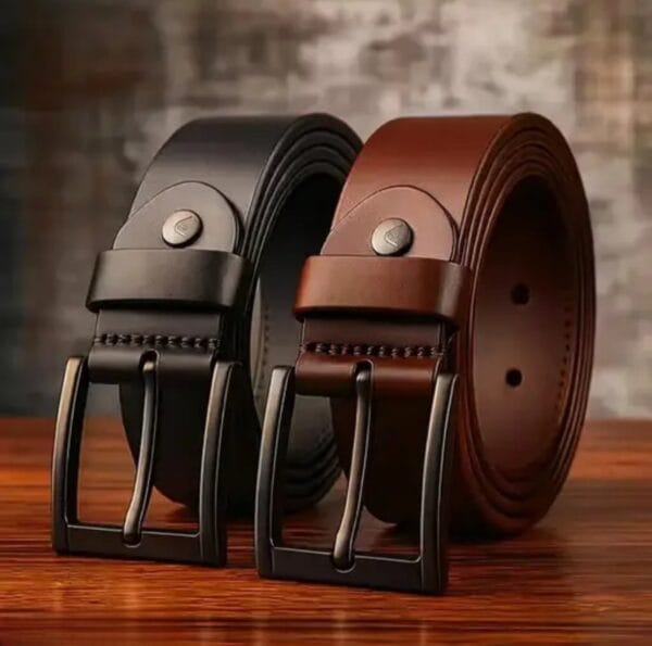 MENS STYLISH ARTIFICIAL KEATHER BELT IN BROWN AND BLACK COLOUR PACK OF 2