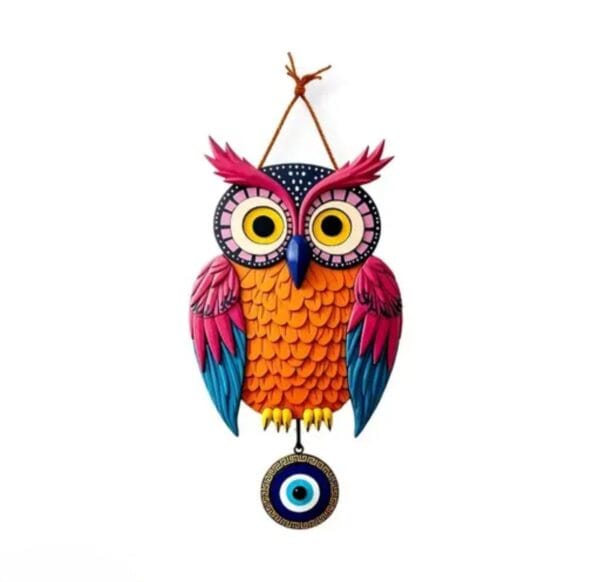 Owl Design Wooden Wall Hanging