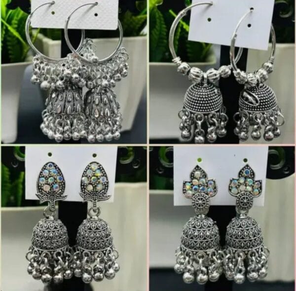 Jhumka Earrings ( Set Of 4 )