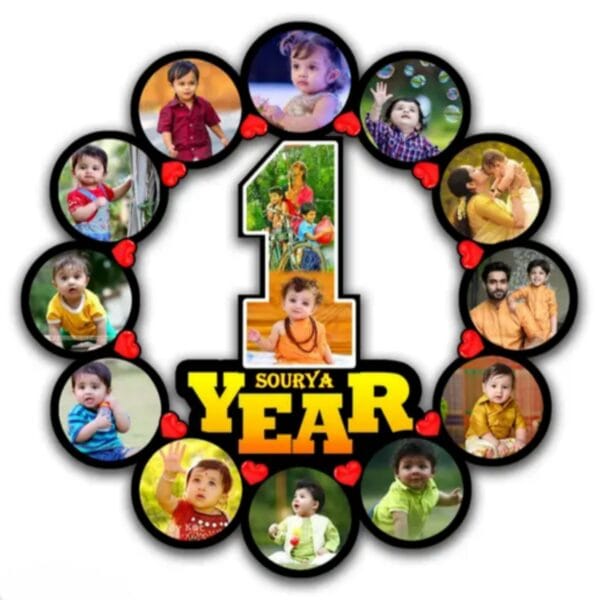 1st Birthday Photo Frame 2nd,3rd 4th, 5th, 6th, 7th Size 12x12 in