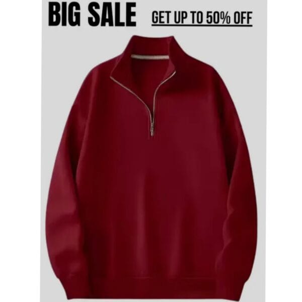 Men's Half Zip Pullover Sweatshirt-Casual Comfort Fit