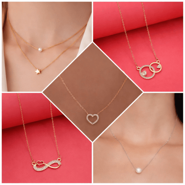 shimmering beautiful necklace and chain combo for women and girls