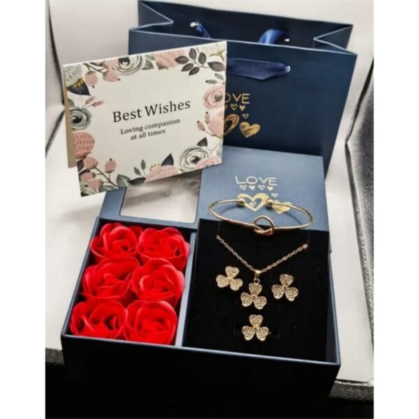 Gold Plated AD Pendant Set with Earrings " Valentine's day special "