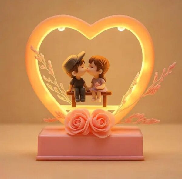 Musical Couple Showpiece with Lights Valentine Gift