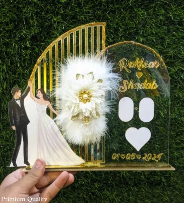 Nikah, Wedding Thumb Print Finger Print | Golden Metal Design