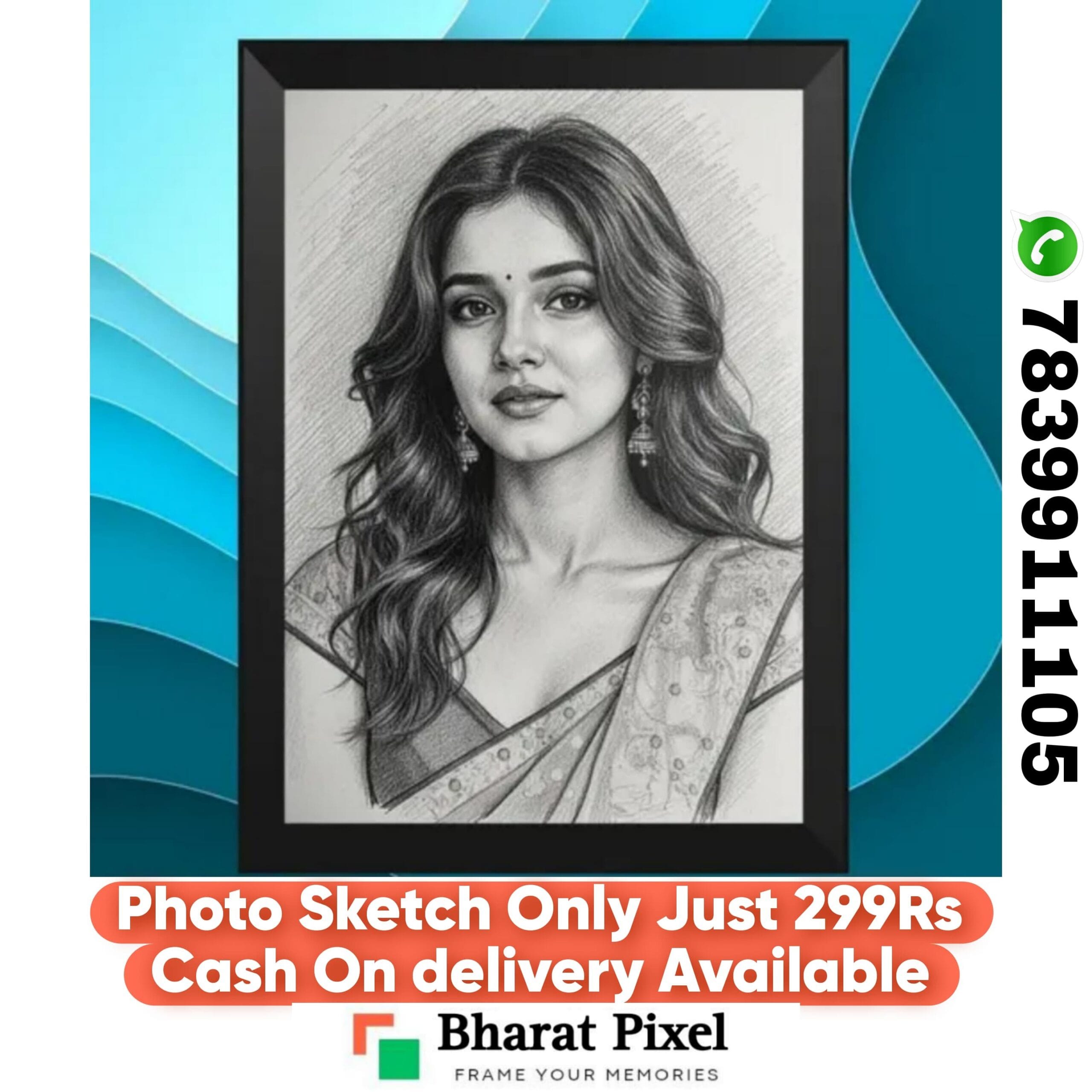 Photo Sketch With Frame